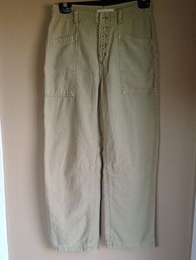 American Eagle Cargo Barrel Casual Comfy Green Pant Size 0